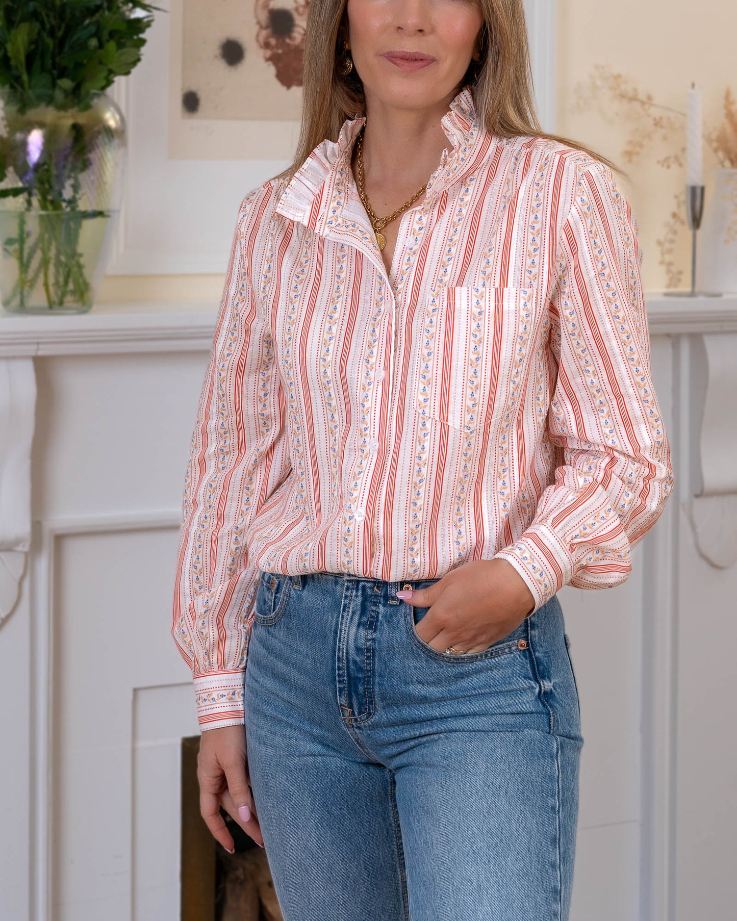 Coral tory Blouse