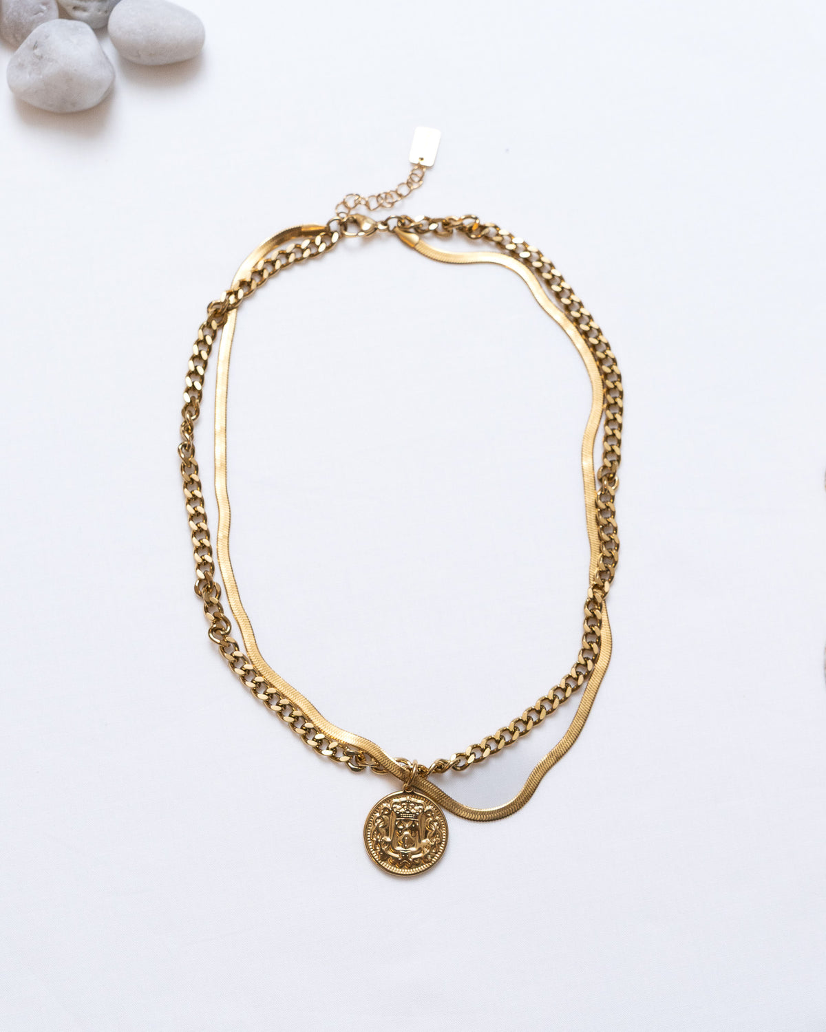 Dual Chain Coin Necklace