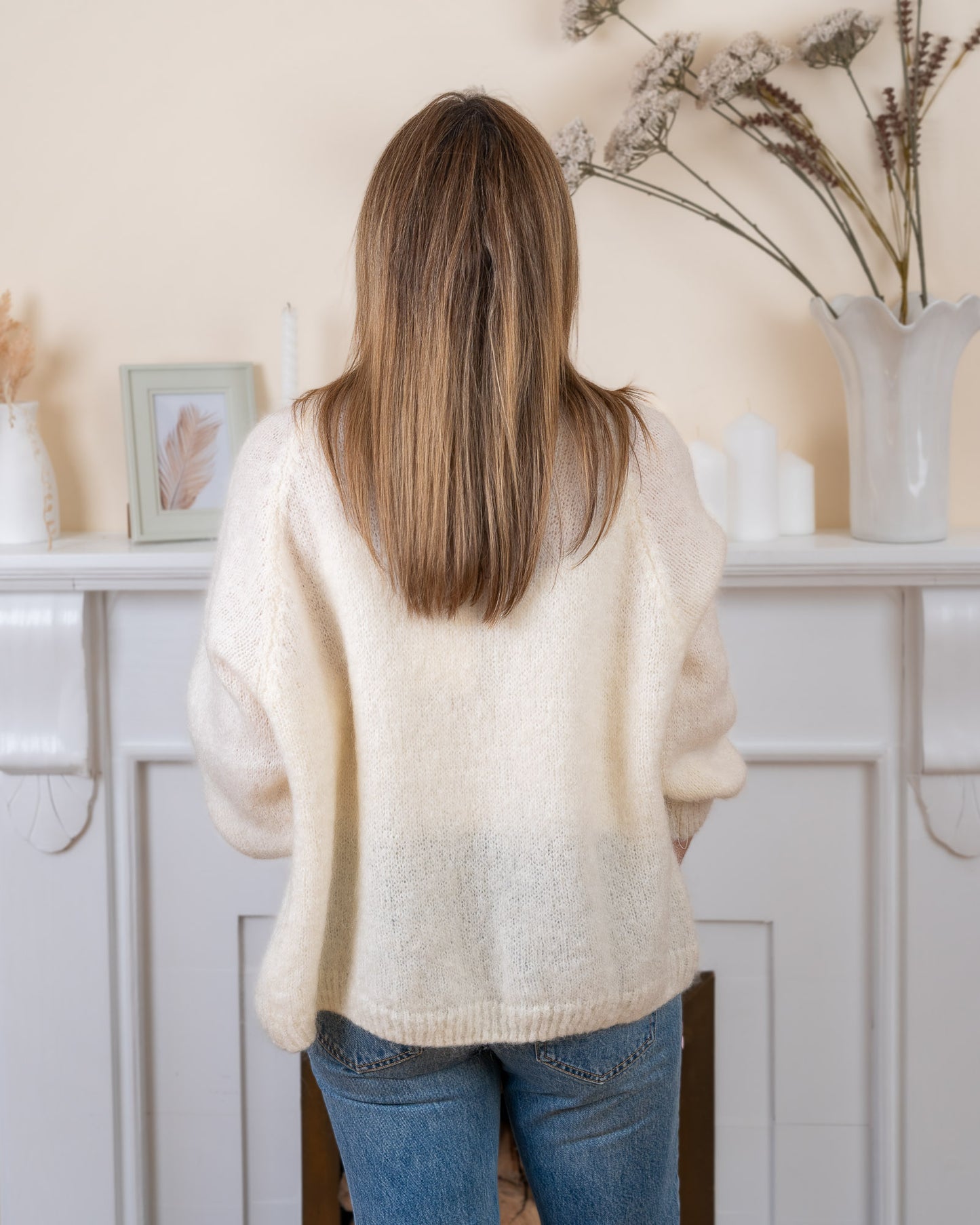 Ecru Aura Kid Mohair Cardigan