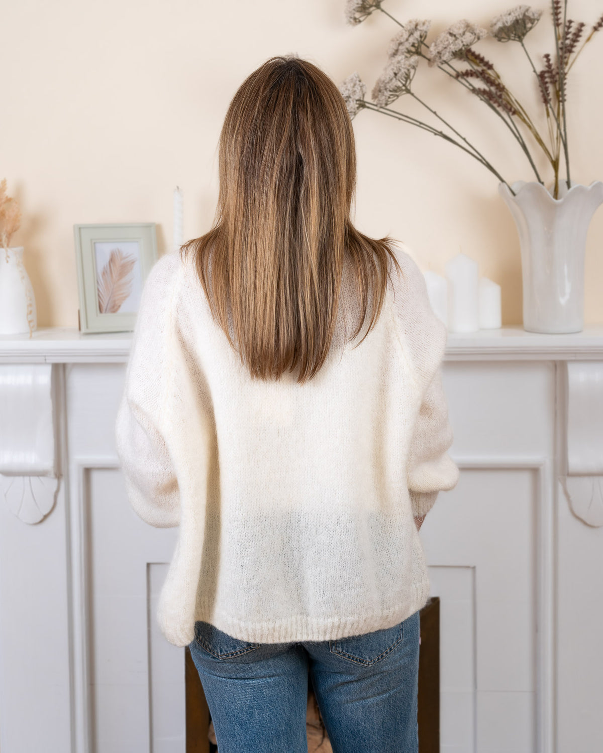 Ecru Aura Kid Mohair Cardigan