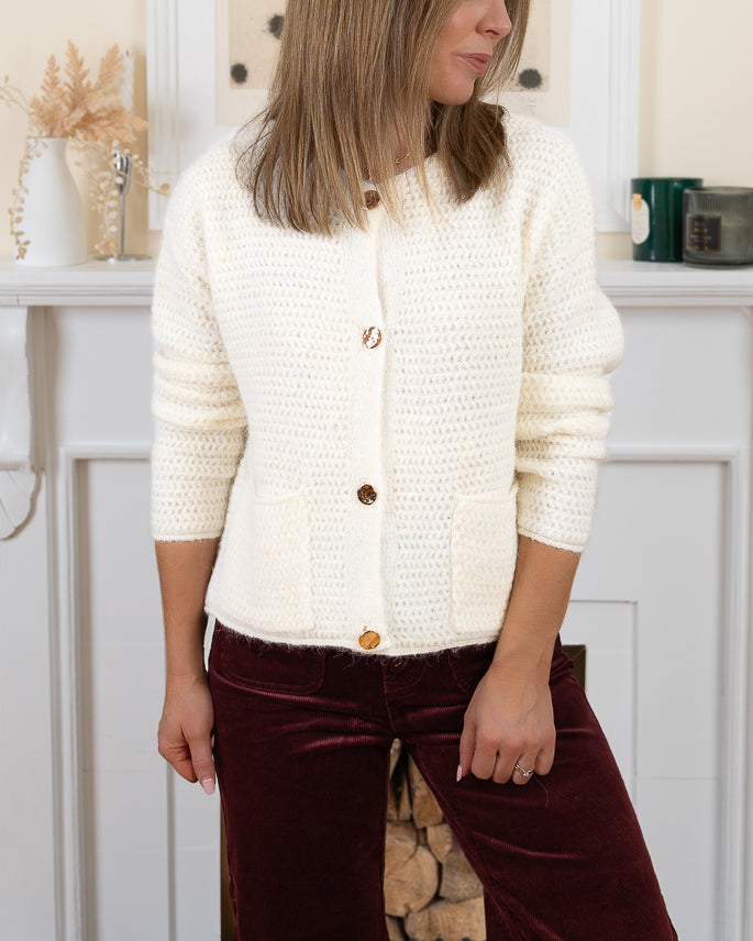 Ecru Camelia Cardigan