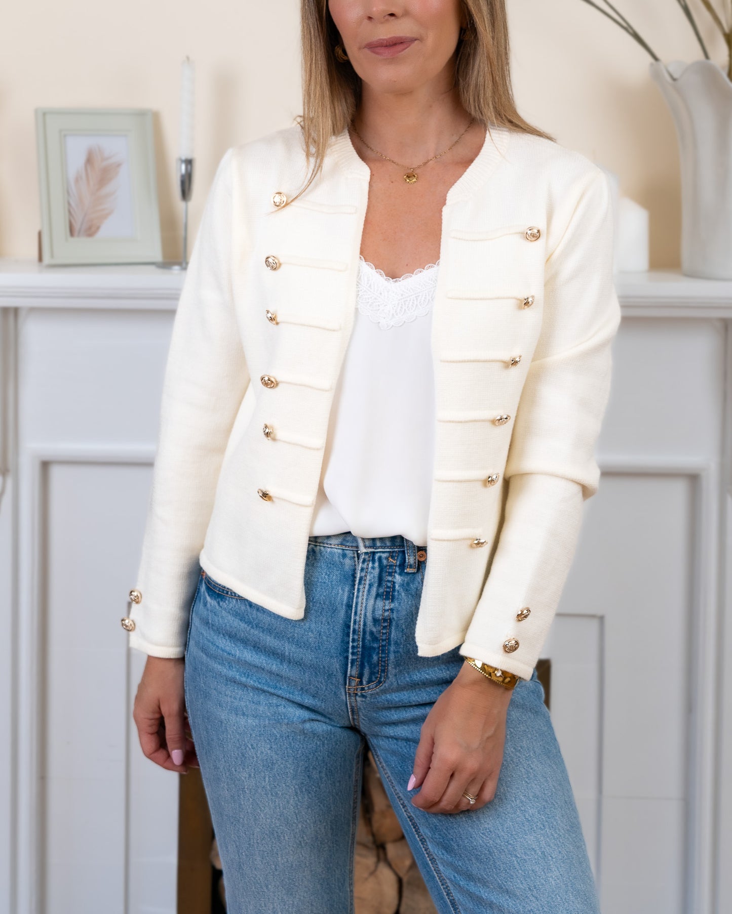 Ecru Fiona Cardigan
