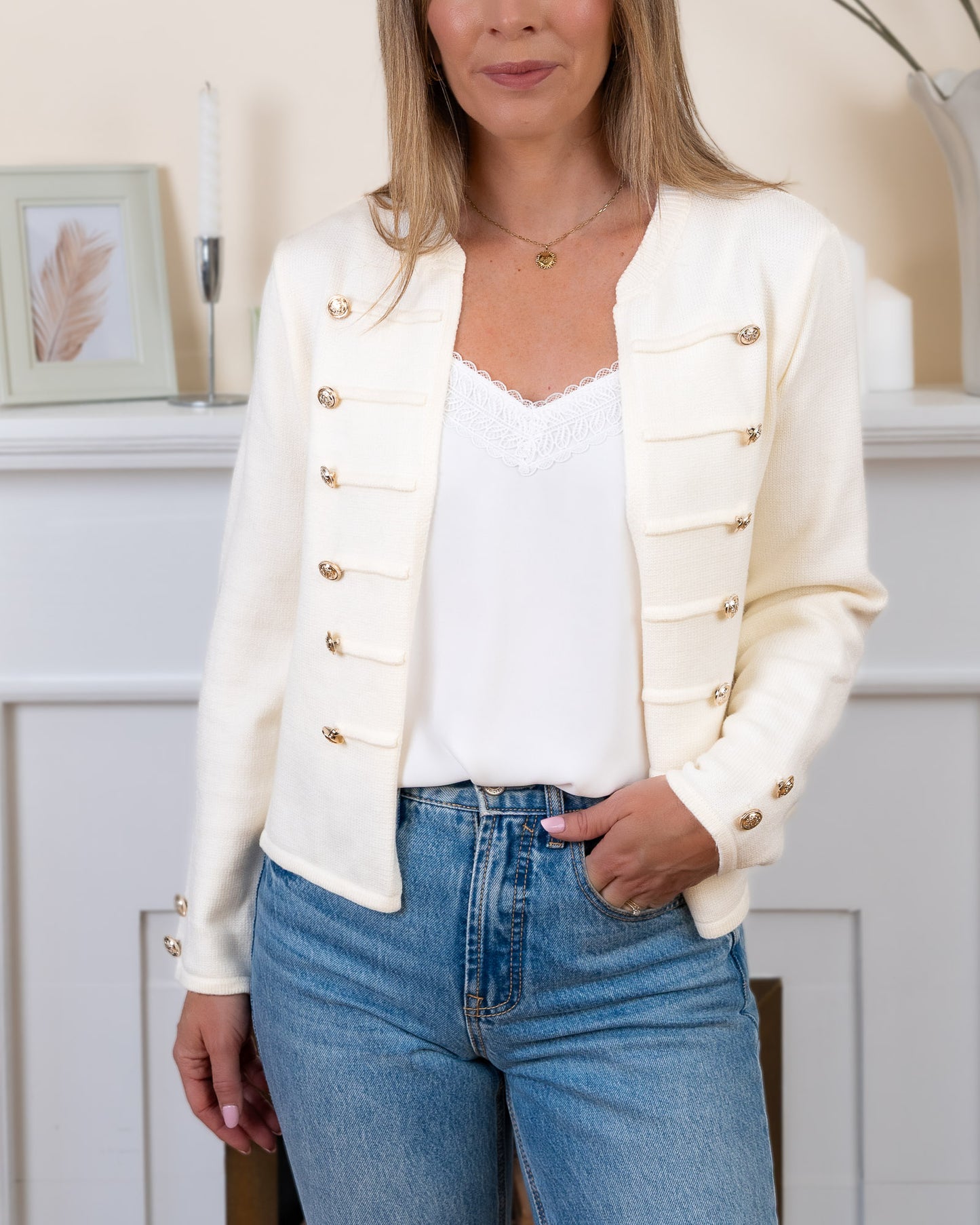Ecru Fiona Cardigan