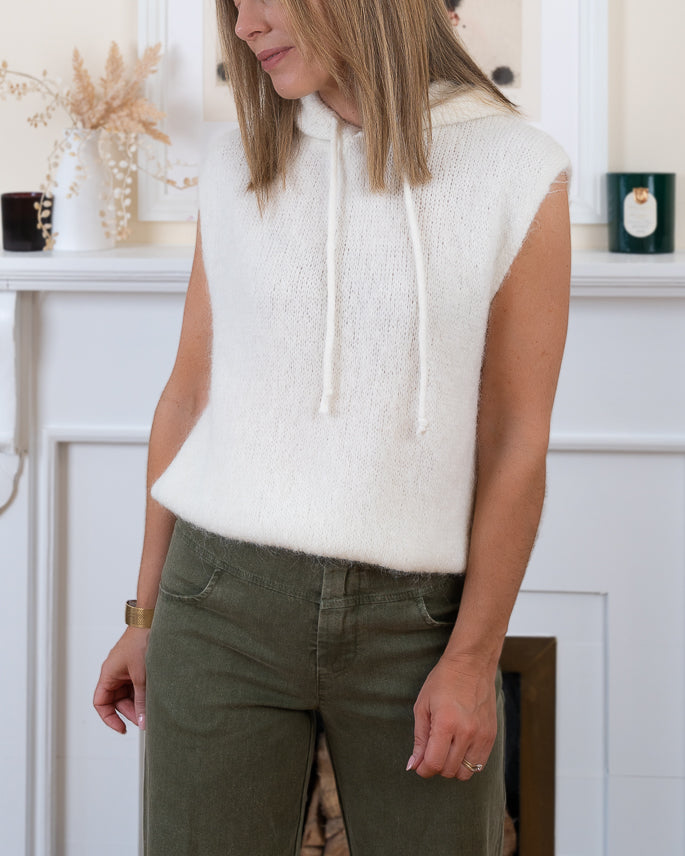 Ecru Sarah  Alpaca Hoodie
