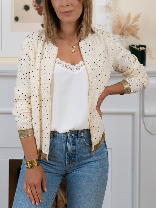 Ecru Paris Bomber Jacket