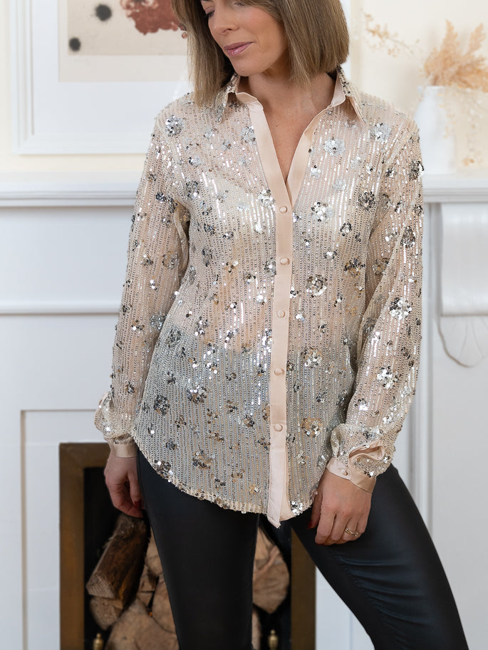 Beige Satin blouse