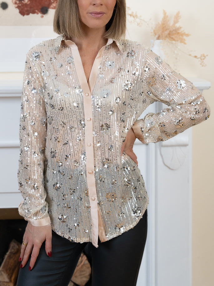 Beige Satin blouse