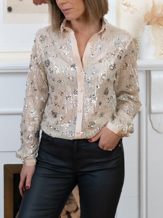 Beige Satin blouse