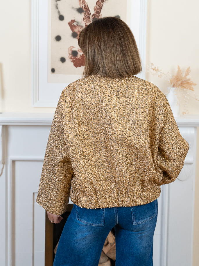 Gold Tweed Sequin Jacket