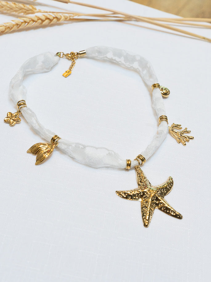 Golden Star fish necklace