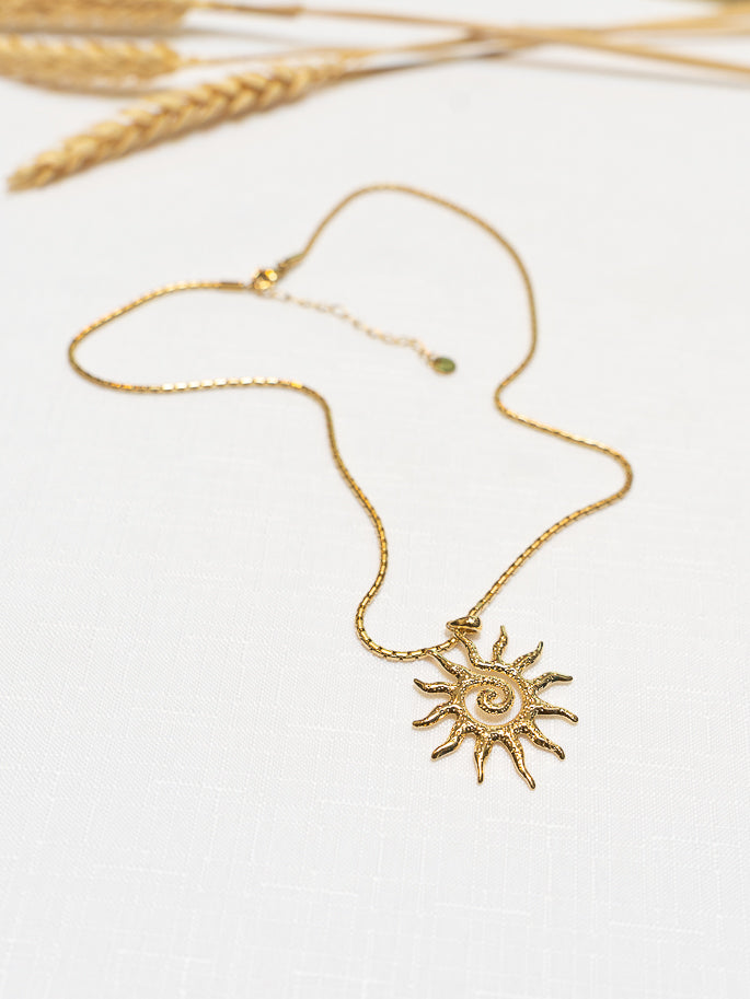 Golden sun necklace