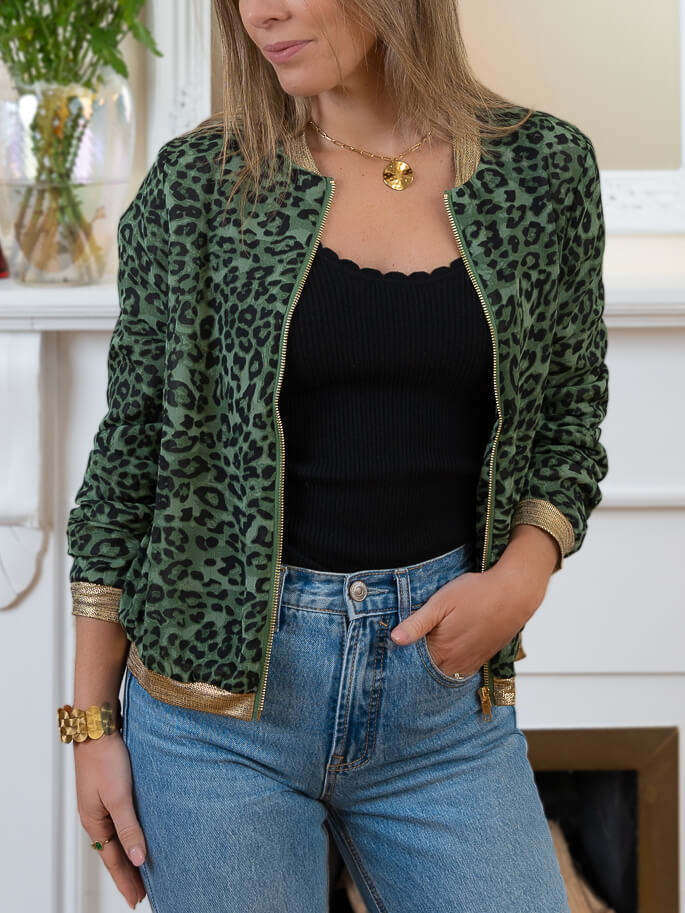 Green Leo bomber Jacket