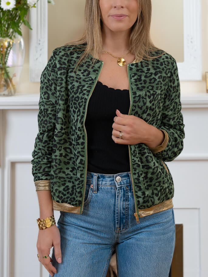 Green Leo bomber Jacket