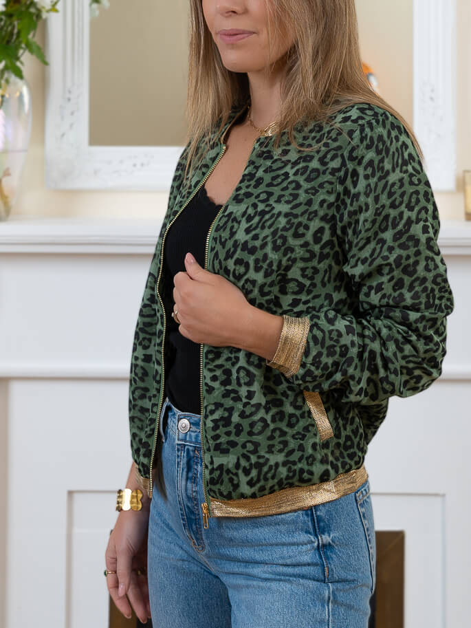 Green Leo bomber Jacket