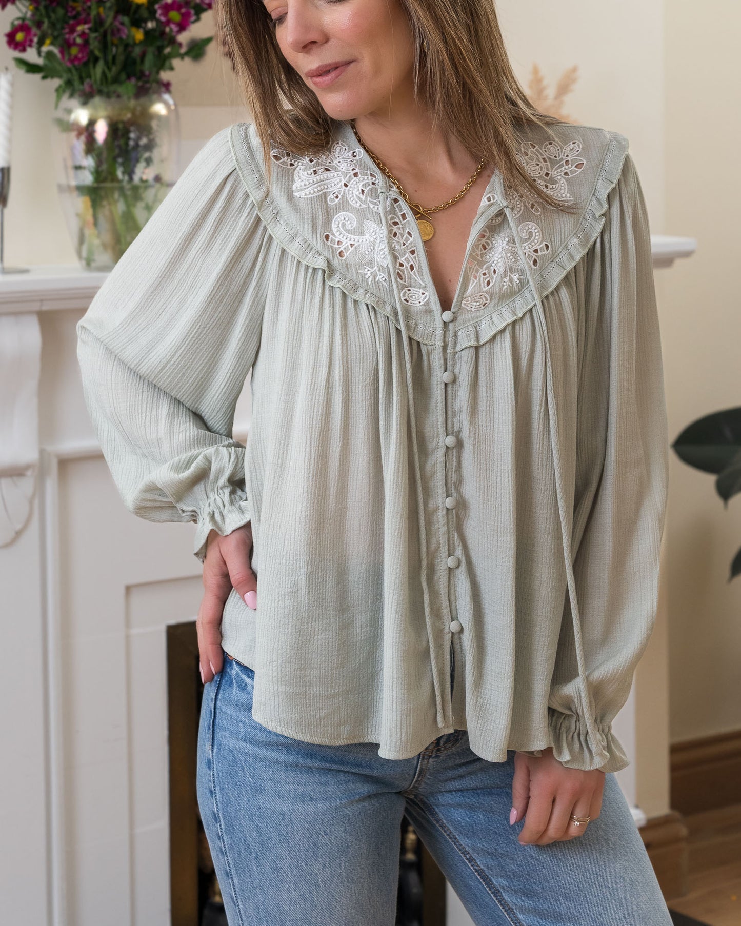 Green Alba Blouse