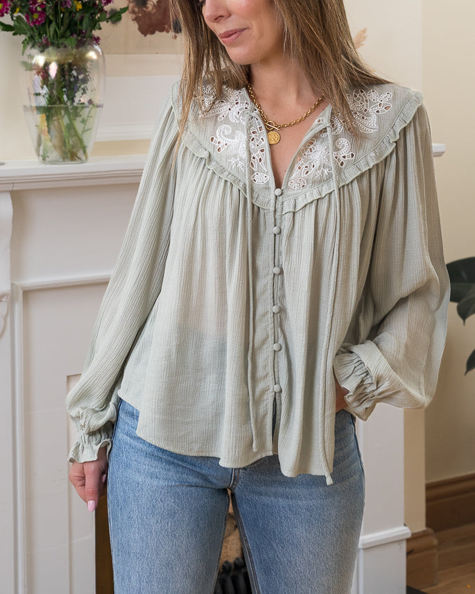 Green Alba Blouse