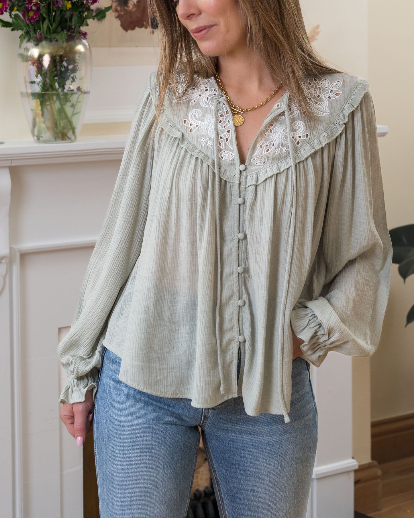 Green Alba Blouse