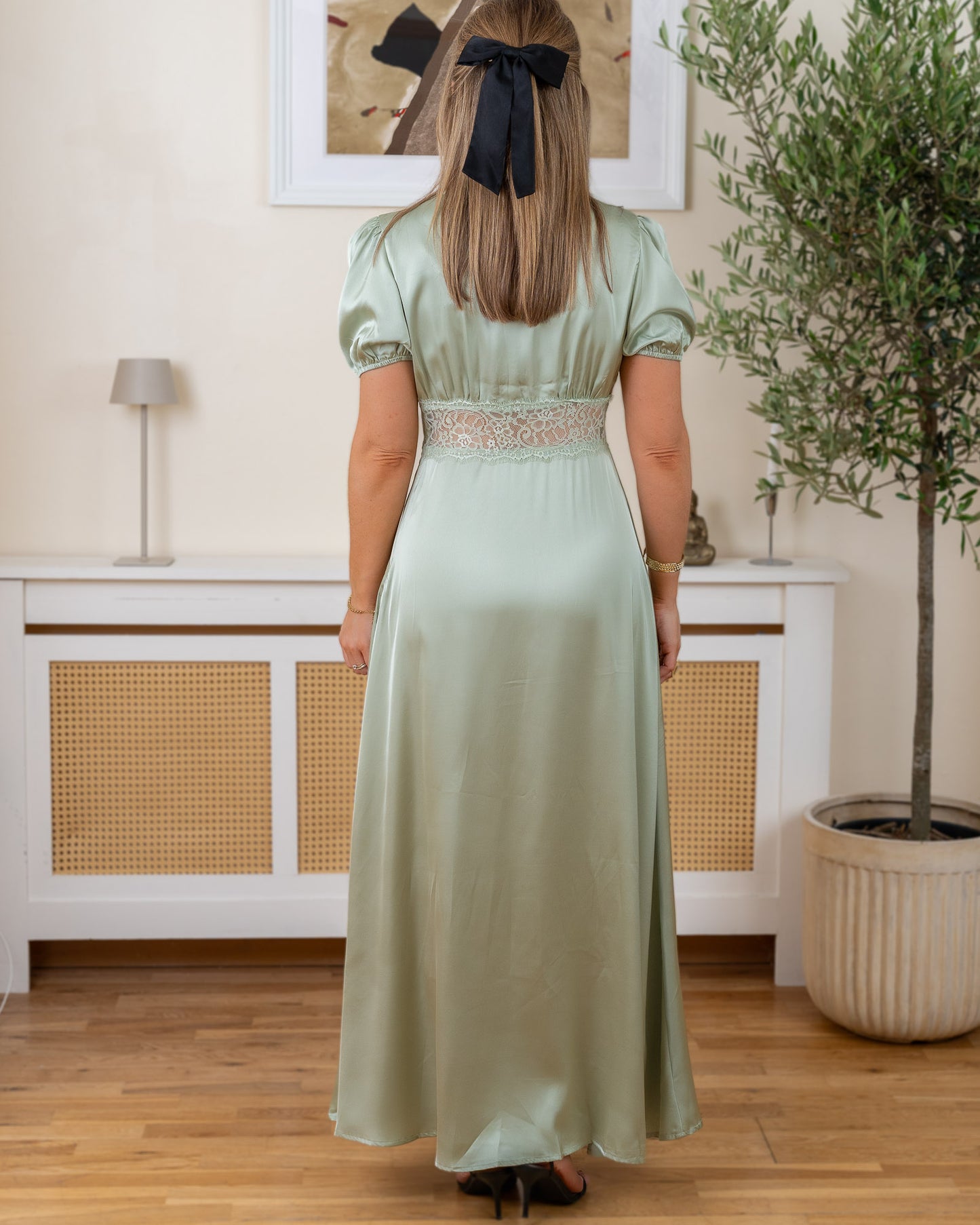 Green Satin Aria Dress