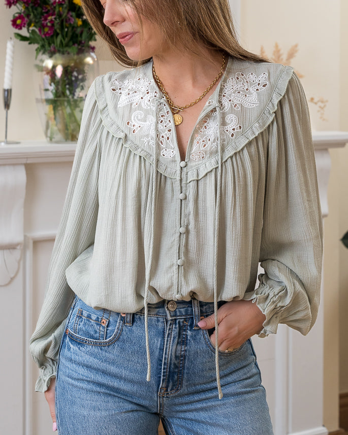 Green Alba Blouse