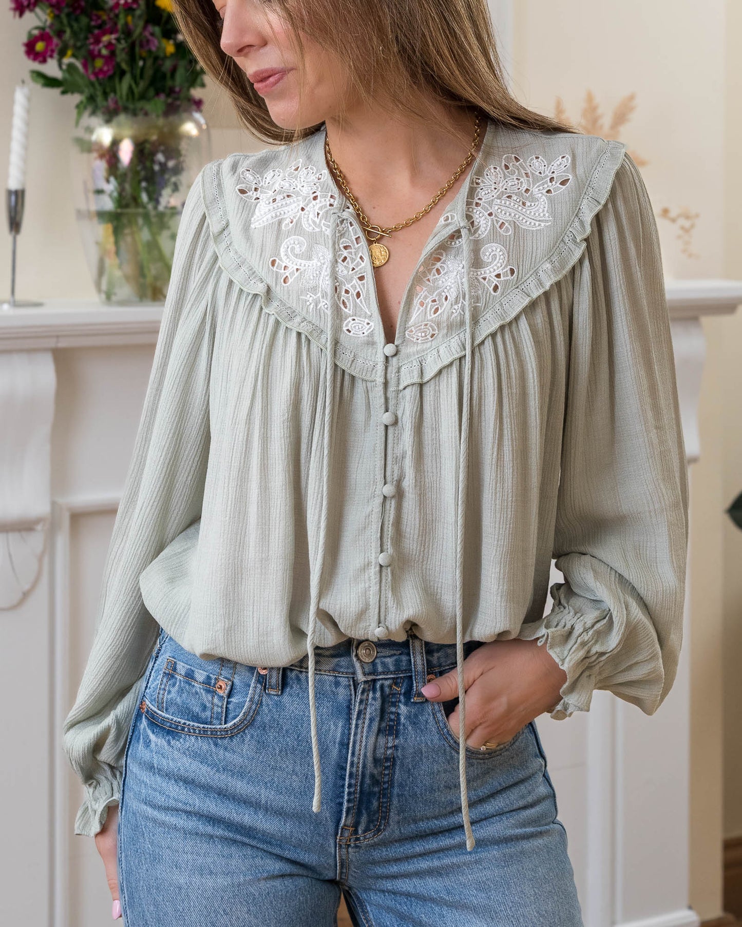 Green Alba Blouse