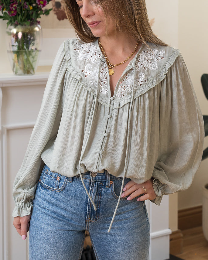Green Alba Blouse