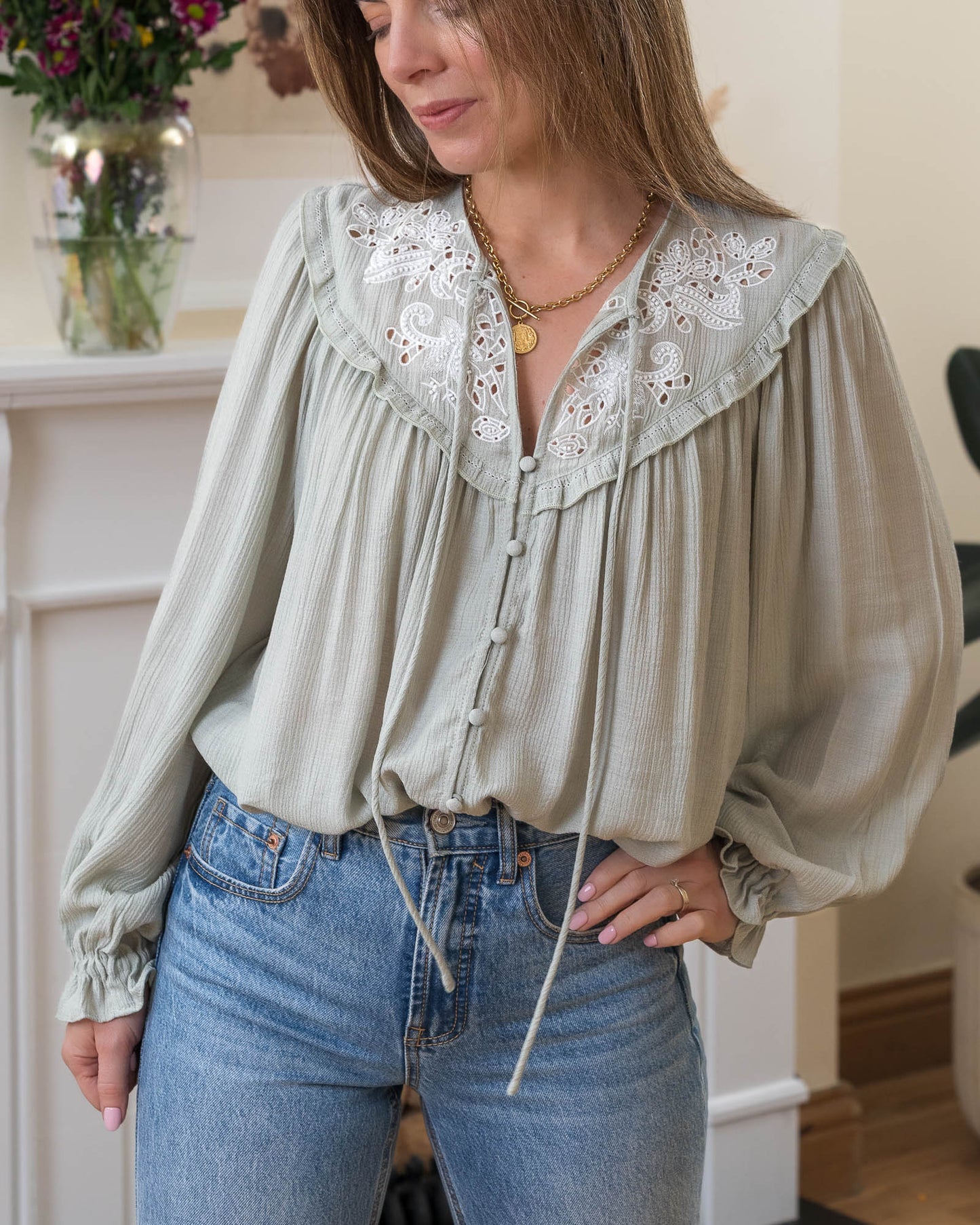 Green Alba Blouse