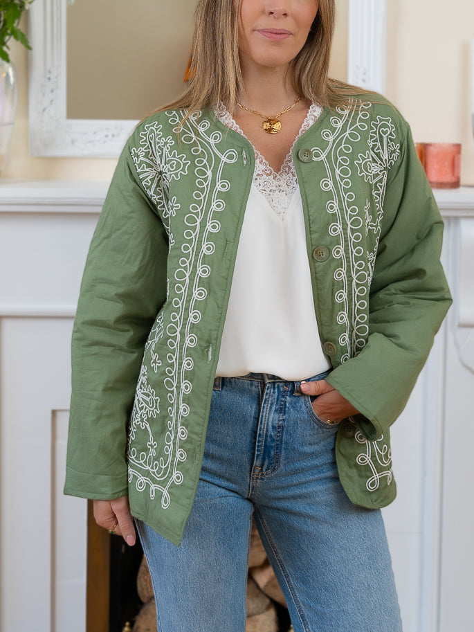 Green embroidery Jacket