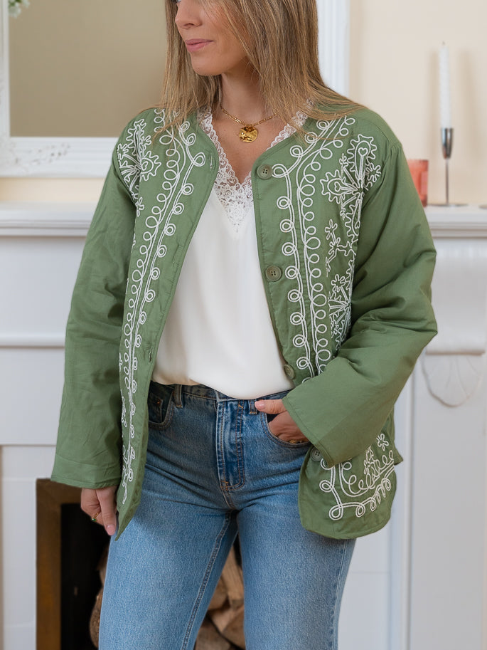 Green embroidery Jacket