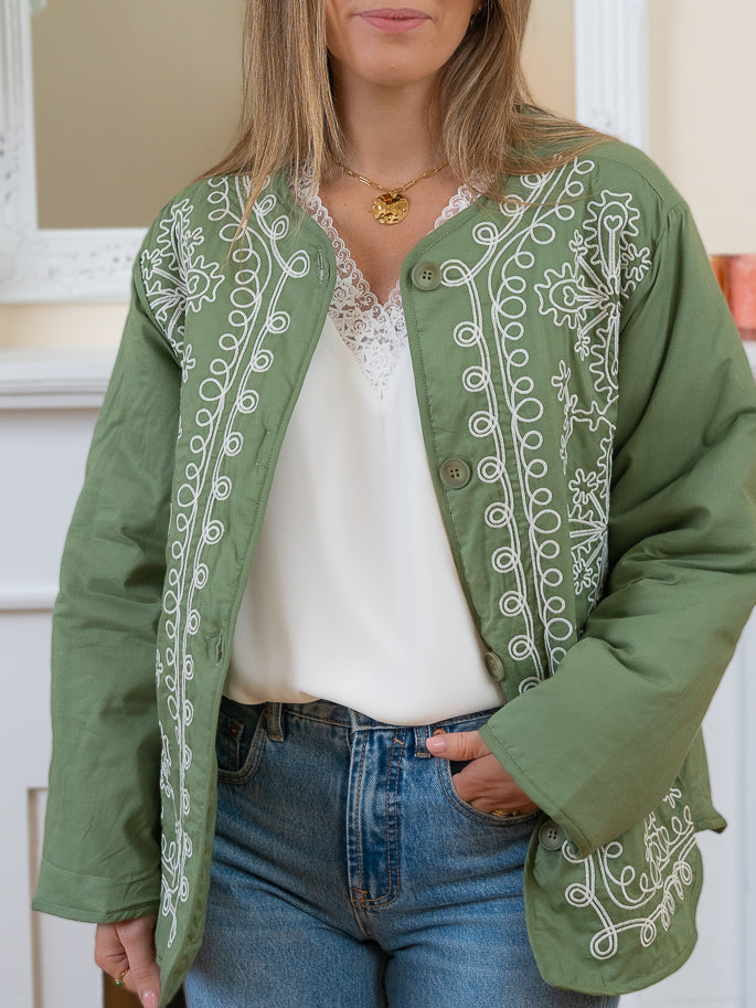 Green embroidery Jacket