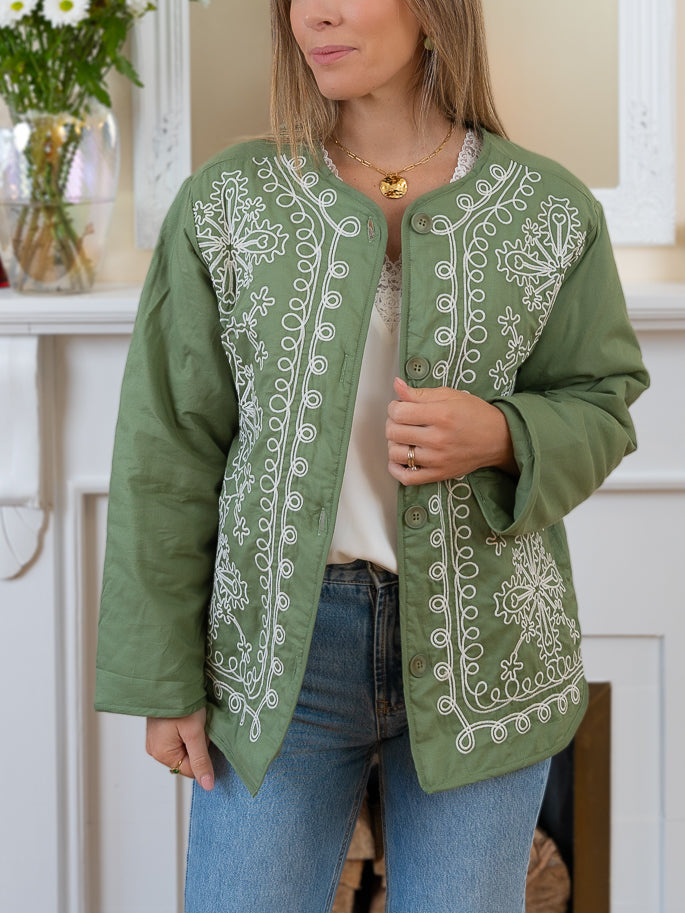 Green embroidery Jacket