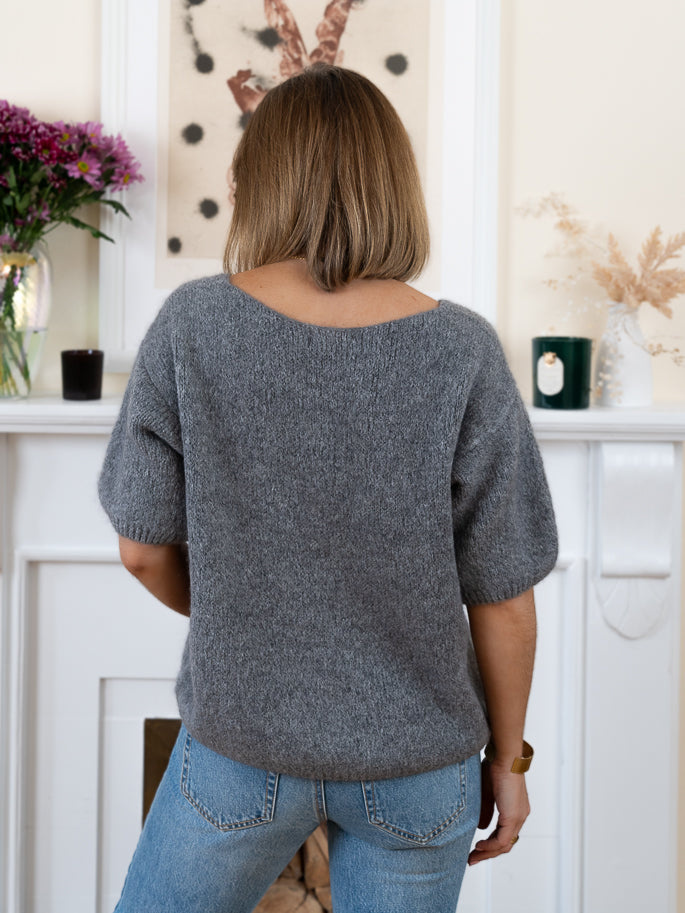 Grey Erika Mohair Cardigan