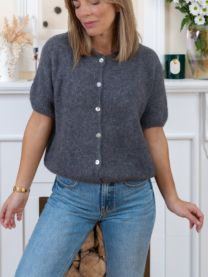 Grey Sabine Alpaca Cardigan