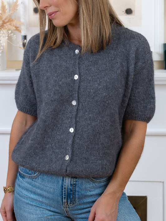 Grey Sabine Alpaca Cardigan