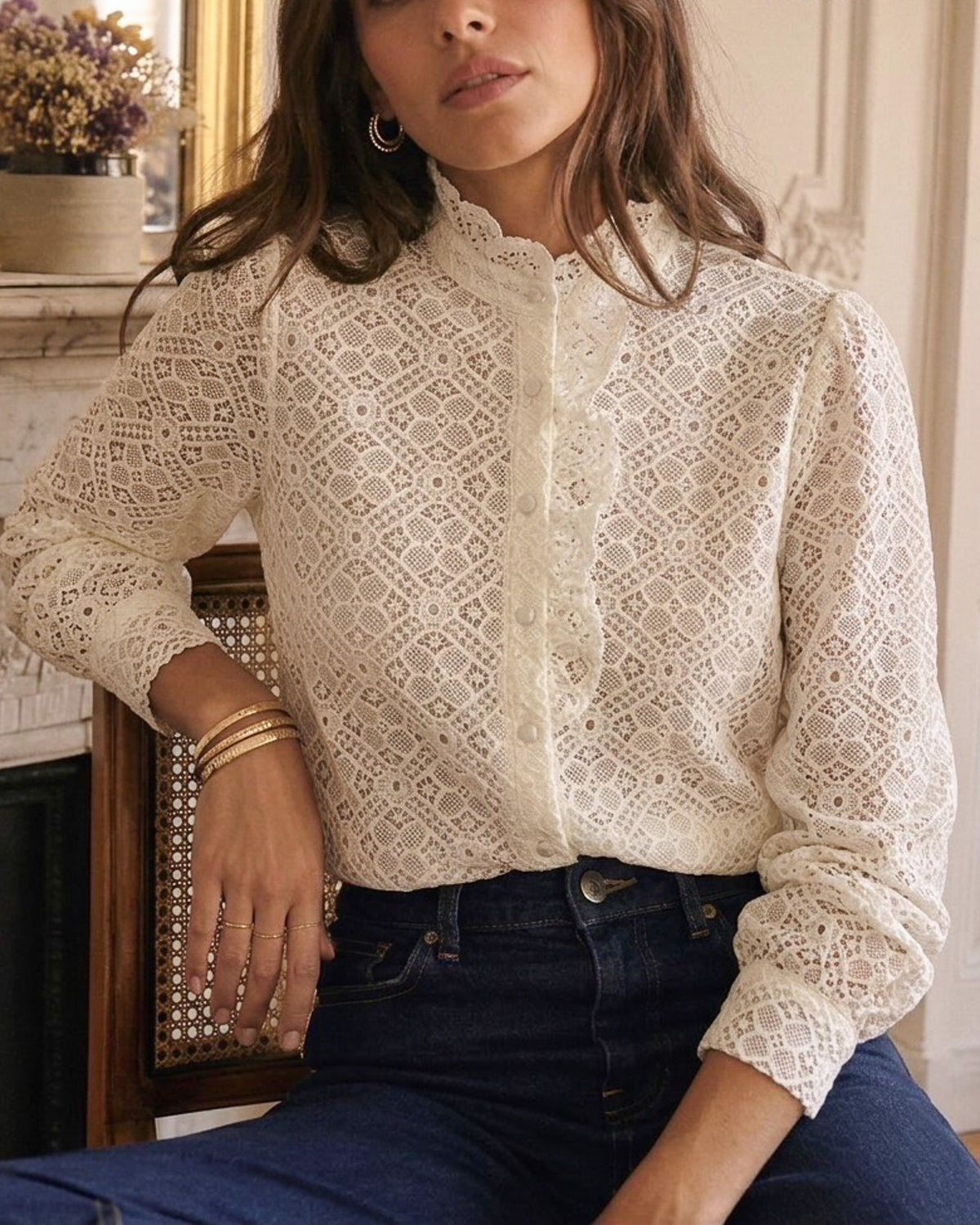 Ivory Lace Diana Blouse
