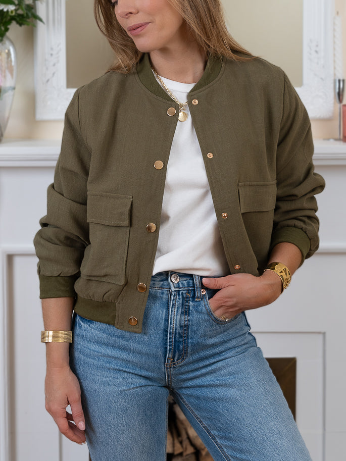 Khaki Ellis Bomber Jacket