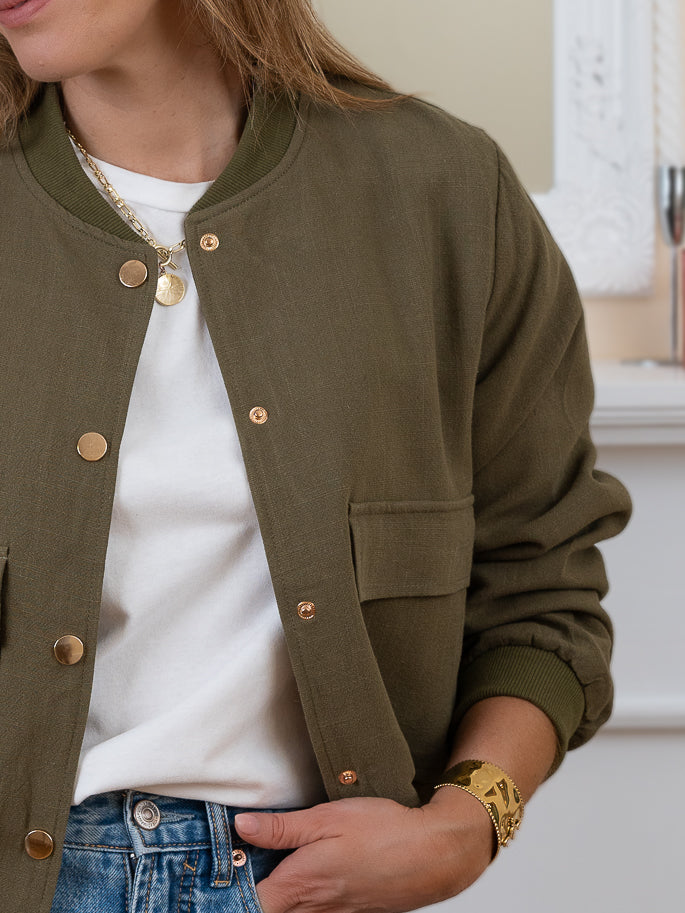 Khaki Ellis Bomber Jacket