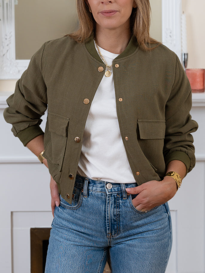 Khaki Ellis Bomber Jacket