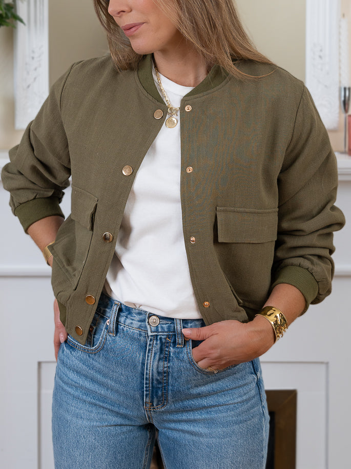 Khaki Ellis Bomber Jacket