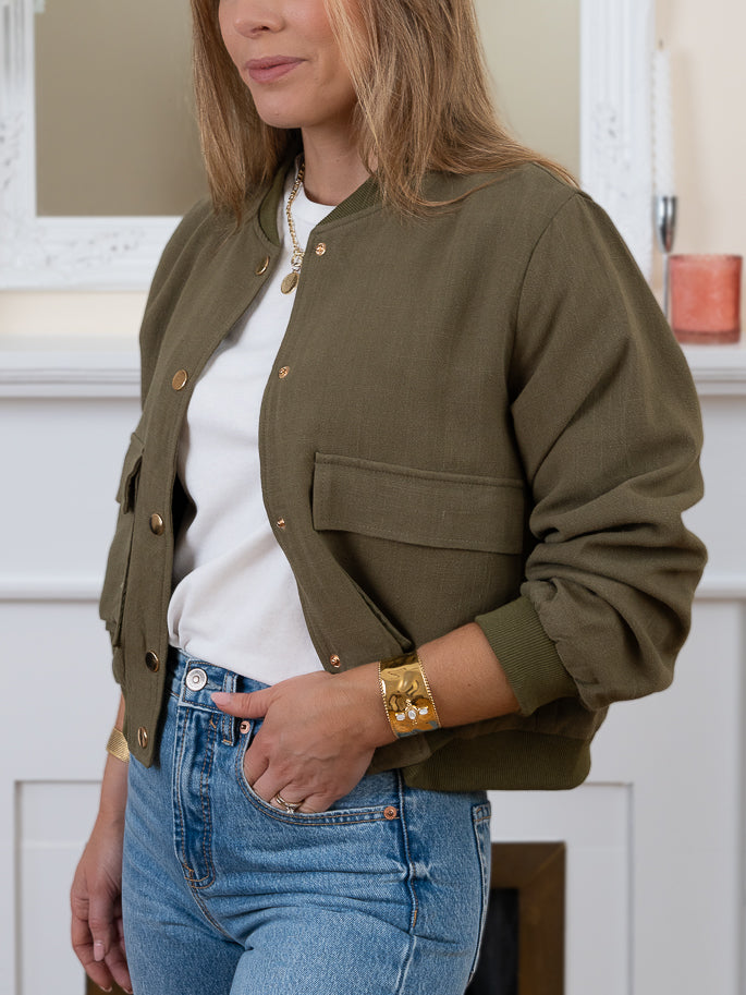 Khaki Ellis Bomber Jacket