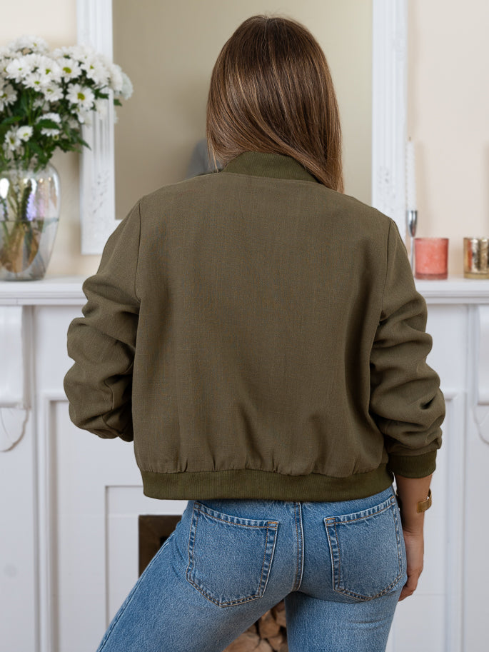 Khaki Ellis Bomber Jacket