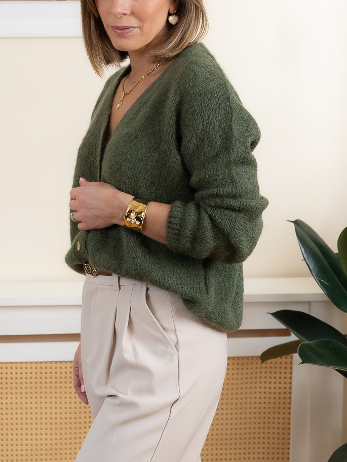 Khaki Jess Mohair Cardigan