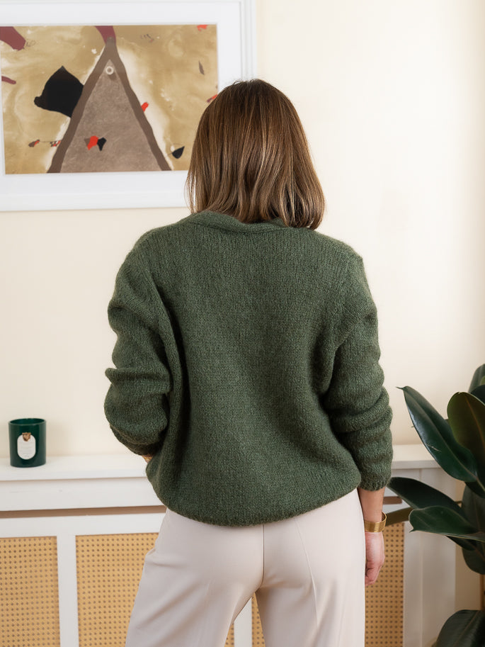 Khaki Jess Mohair Cardigan