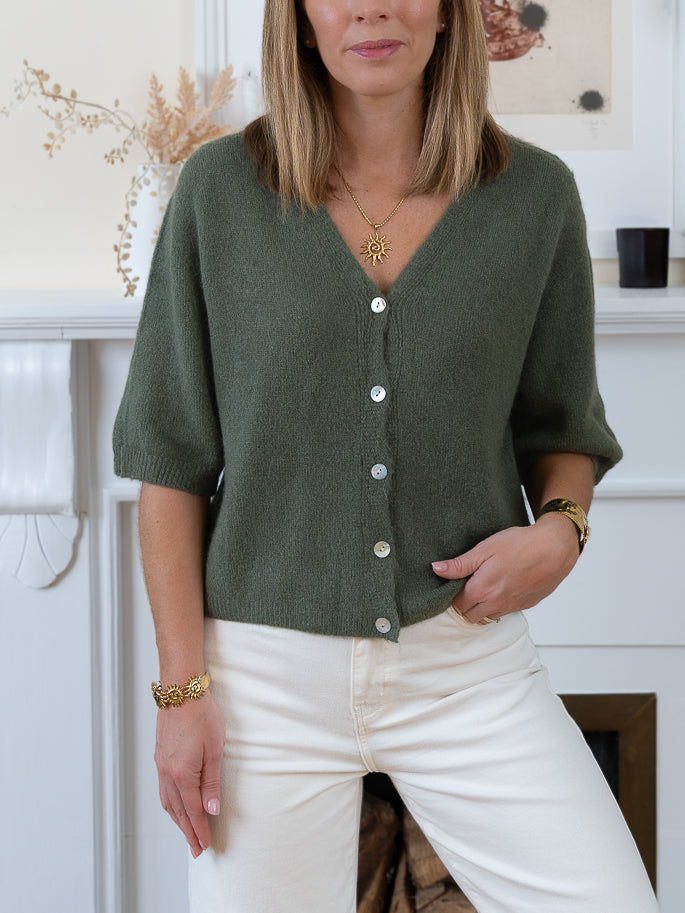 Khaki Lucia Alpaca Cardi
