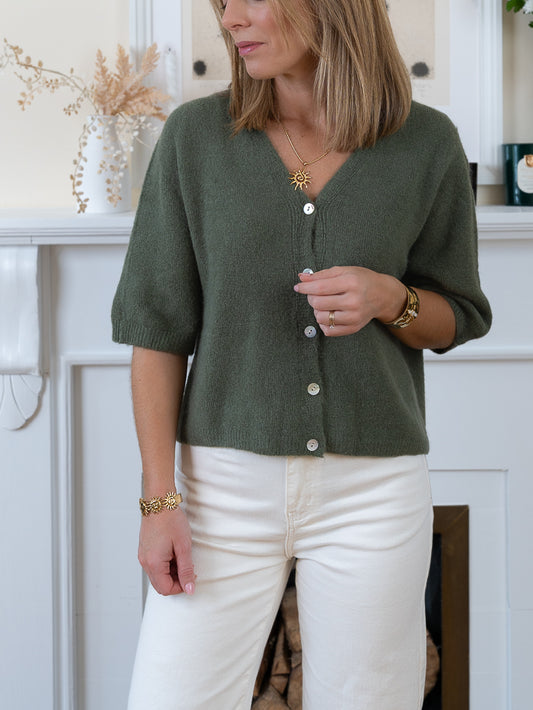 Khaki Lucia Alpaca Cardi