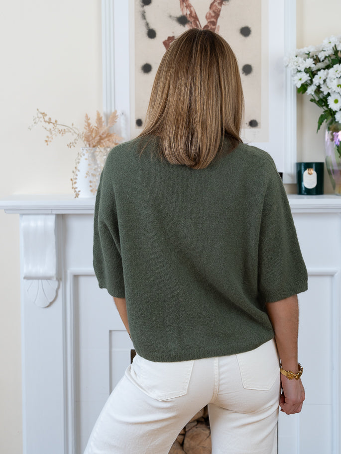 Khaki Lucia Alpaca Cardi