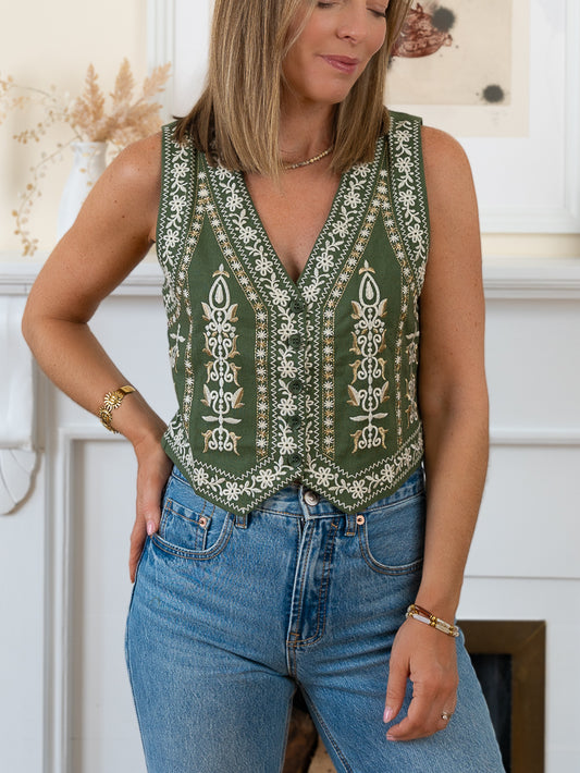 khaki Noah Waistcoat