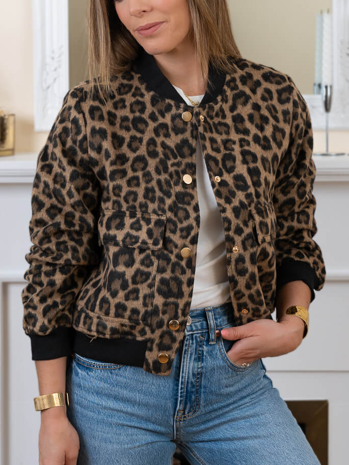 Leopard Bomber Jacket