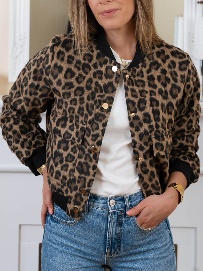 Leopard Bomber Jacket