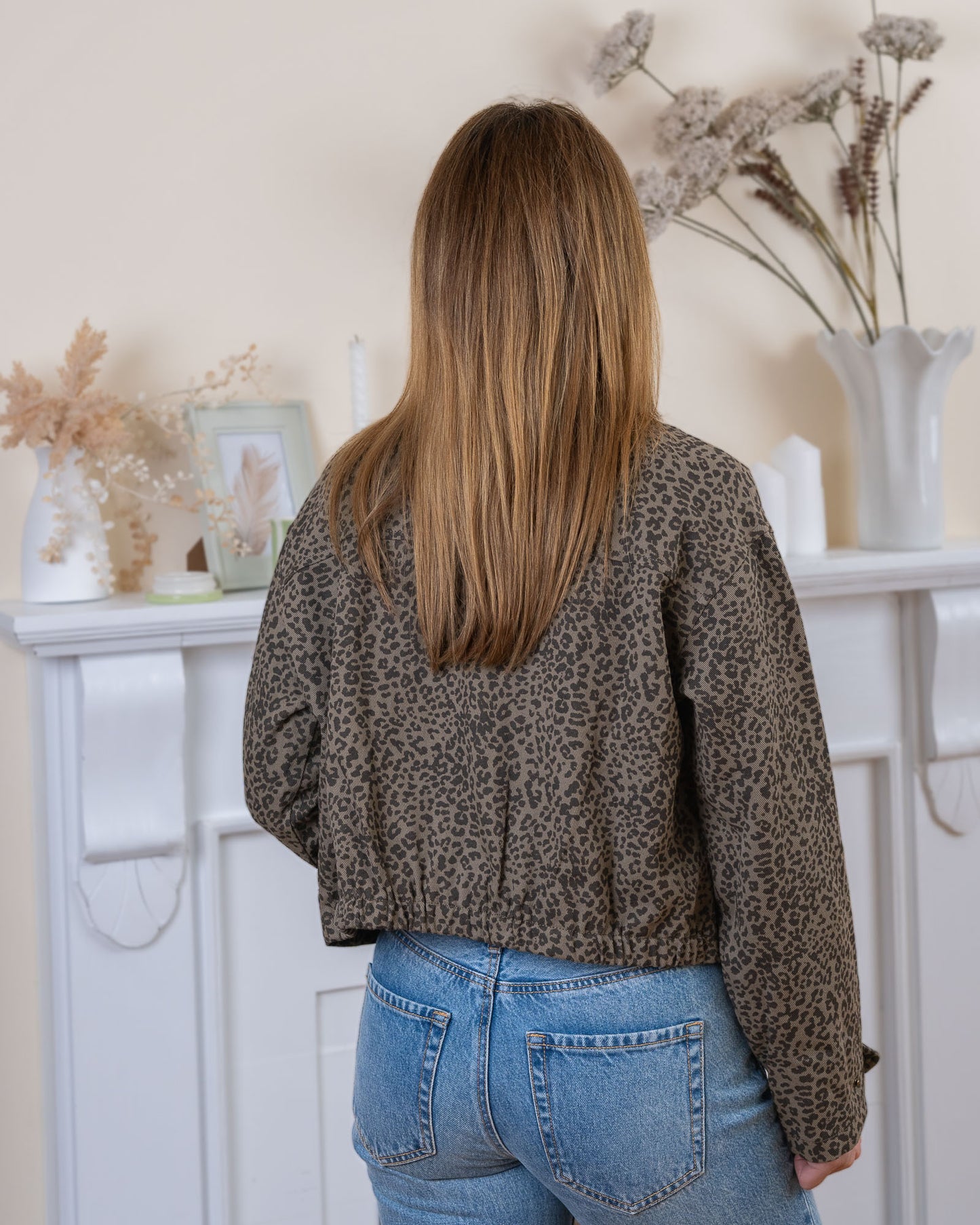 Leopard Angie Denim Bomber