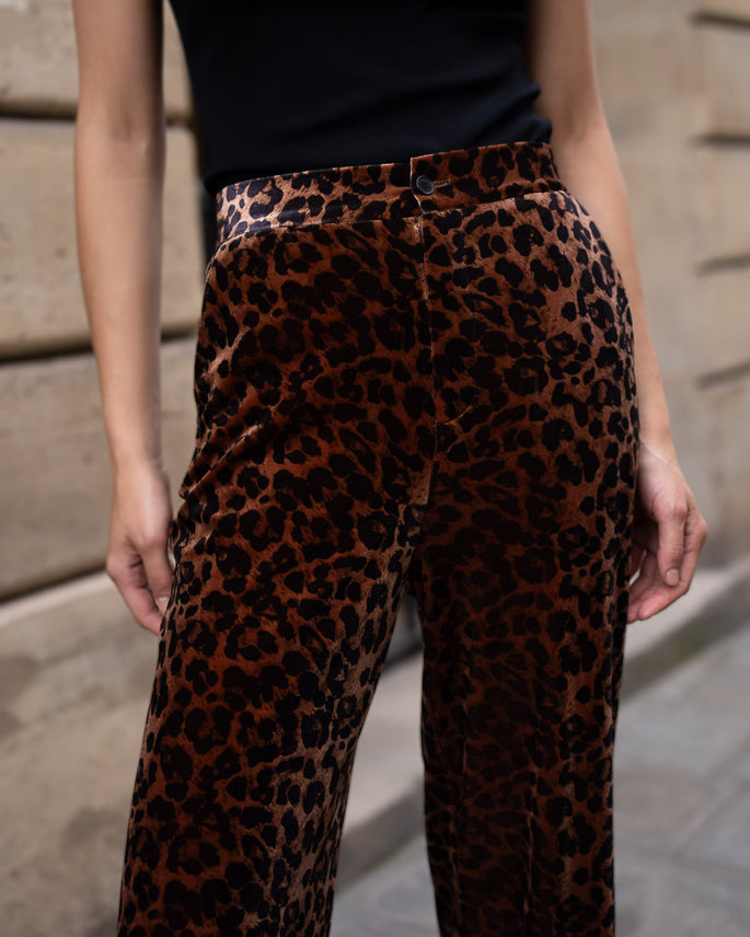 Leopard Velvet Trouser